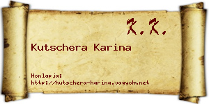 Kutschera Karina névjegykártya